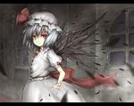  bad_id bad_pixiv_id hat letterboxed red_eyes remilia_scarlet short_hair silver_hair solo takemori_shintarou touhou window wings 