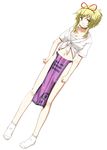  blonde_hair blush breasts collarbone dutch_angle fundoshi hota japanese_clothes large_breasts legs long_hair midriff navel purple_eyes sarashi smile socks solo touhou yakumo_yukari yamakasa yellow_eyes 