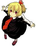  :p bad_id bad_pixiv_id blonde_hair blush hair_ribbon hands highres necktie outstretched_arms red_eyes red_neckwear ribbon rumia short_hair smile solo spread_arms tongue tongue_out touhou tsuttsu 