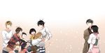  6+boys arai_akihiko arai_tamako barakamon black_hair blonde_hair brown_hair child closed_eyes daisuke_(barakamon) glasses glomp handa_emi handa_seimei handa_seishuu haori hazuki_(pacco) highres hug japanese_clothes kappougi kawafuji_takao kido_hiroshi kotoishi_naru kubota_hina long_hair multiple_boys multiple_girls oohama_kentarou shirt short_hair shorts side_ponytail smile striped striped_shirt white_shirt yamamura_miwa yutaka_(barakamon) 