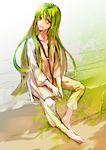  bad_id bad_pixiv_id barefoot enkidu_(fate/strange_fake) fate/strange_fake fate_(series) green_eyes green_hair long_hair male_focus soaking_feet solo yuzuhiro_(98) 