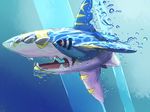  bad_id bad_pixiv_id bubble caustics fins fuujin_(sajinnarashi) gen_3_pokemon jaw light_rays mega_pokemon mega_sharpedo no_humans pokemon pokemon_(creature) red_eyes scar shark sharp_teeth sharpedo solo spikes teeth underwater 