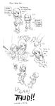  2girls artist_self-insert child comic commentary english gebyy-terar greyscale highres hood hoodie monochrome multiple_girls pants shorts siblings simple_background sisters sketch white_background 