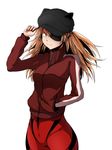  animal_hat cat_hat evangelion:_3.0_you_can_(not)_redo eyepatch hand_in_pocket hat haz_first_music jacket long_hair neon_genesis_evangelion orange_hair plugsuit rebuild_of_evangelion shikinami_asuka_langley simple_background solo souryuu_asuka_langley track_jacket white_background yellow_eyes 