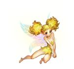  1girl blonde_hair breasts cleavage dragon&#039;s_crown dragon's_crown fairy looking_at_viewer official_art tiki tiki_(dragon's_crown) wings 