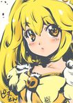  blonde_hair blush blush_stickers bow cure_peace dated downscaled eyelashes hair_flaps highres inoue_sora kise_yayoi long_hair magical_girl md5_mismatch precure resized smile_precure! solo tiara yellow yellow_bow yellow_eyes 