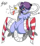  anal anal_object_insertion arms_behind_back bad_id bad_tumblr_id bdsm bigdead93 blue_skin bondage bound breasts clitoris dark_nipples detached_collar erect_clitoris hair_over_one_eye heavy_breathing leviathan_(skullgirls) long_hair nipples object_insertion purple_hair pussy red_eyes restrained side_ponytail sketch skullgirls small_breasts solo spread_legs squigly_(skullgirls) stitched_mouth stitches striped striped_legwear sweat tail_insertion thick_thighs thighhighs thighs uncensored zombie 
