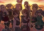  akagi_(kantai_collection) arrow boots bow_(weapon) braid breasts brown_hair hachimaki hair_ribbon hakama_skirt headband headgear hiryuu_(kantai_collection) hoppege japanese_clothes kaga_(kantai_collection) kantai_collection large_breasts long_hair looking_at_viewer midriff multiple_girls muneate pleated_skirt quiver remodel_(kantai_collection) ribbon short_hair shoukaku_(kantai_collection) side_ponytail skirt souryuu_(kantai_collection) taihou_(kantai_collection) thigh_boots thighhighs twintails unryuu_(kantai_collection) very_long_hair weapon zettai_ryouiki zuikaku_(kantai_collection) 