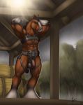  balls big_balls equine flexing half-erect harness horse leather male mammal muscles nude penis smaller_version_at_the_source solo uncut wiredhooves 
