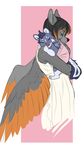  ama&iuml;_(character) anthro avian baby bird blue-grey_fur brown_hair canine caring cute dark daughter demicoeur dress eagle eyes_closed feather female fluttershyspy fur grey_feathers hair hybrid iris_(character) little_shewolf mammal mix mother open_mouth orange_feathers orange_hair parent skunk sleeping smile snout two_tone_hair wall white_fur wings wolf young 