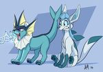  ambiguous_gender blue_theme eeveelution glaceon nintendo pok&eacute;mon vaporeon vengefulspirits video_games 