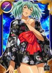  1girl breasts green_eyes green_hair ikkitousen large_breasts long_hair official_art ryofu_housen solo twintails 