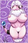  anthro big_breasts blush breasts chest_tuft docaden female flaaffy fur looking_at_viewer nintendo nipples nude pok&eacute;mon pok&eacute;morph pubes pussy pussy_juice solo tuft video_games 