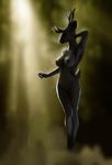  2014 abstract_background antlers breasts cervine eyes_closed female hattonslayden horn mammal nipples reindeer solo standing 