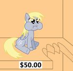  barcode cute cutie_mark derpy_hooves_(mlp) dialog eating english_text equine female feral for_sale friendship_is_magic hair mammal my_little_pony pegasus price_tag sign smile solo text vincentthecrow wings 