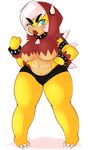  big_breasts breasts collar female koopa lipstick mario_bros nintendo scalie source_request tagme thick_thighs under_boob unknown_artist video_games wide_hips 