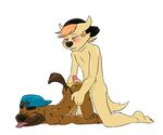  blush butt canine clothing gay hat hot_dogging hyena kamechuu male mammal penis plain_background underwear white_background wolf 