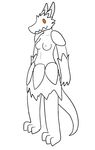  2014 aliasing anthro armor breasts clothing dark_souls_2 dragon female horn monochrome nipples plain_background reptile scalie smile solo topless trout_(artist) video_games 
