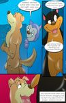  anthro blitz butt canine comic doberman dog exile fur gay golden_retriever group hunter_(road_rovers) husky joe_sanchez male mammal muscles nude open_mouth penis road_rovers shower standing water wet 