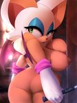  2014 against_wall anthro areola bat big_breasts breasts butt erect_nipples female huge_breasts mammal nipples nude plantpenetrator rouge_the_bat sega side_boob sonic_(series) thick_thighs voluptuous wide_hips 