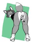 2018 anthro anus biped black_nose bottomless butt canine clothed clothing eyebrows eyelashes female fluffy fluffy_tail footwear fox hair looking_at_viewer looking_back mammal masturbation panties panties_aside penetration presenting presenting_anus presenting_hindquarters presenting_pussy pussy raised_tail rear_view reccand sex_toy shoes smile solo spread_legs spreading standing sweat underwear underwear_aside vaginal vaginal_masturbation vaginal_penetration vibrator 