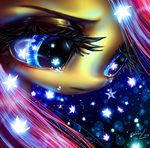  2014 equine female fluttershy_(mlp) friendship_is_magic glowing hair horse mammal my_little_pony pink_hair pony portrait solo stars tears ukulilia upset 