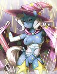  2014 anthro anthrofied blue_fur breasts elbow_gloves equine female friendship_is_magic fur gloves hair hat horn mammal my_little_pony nipples pussy siden smile solo tail_wrap trixie_(mlp) unicorn wizard_hat 