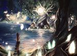  1girl abigail_scott back final_fantasy final_fantasy_x final_fantasy_x-2 forest glowing lake nature scenery tree yuna 