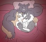 canine eggo21 feline fox fox_mccloud gay happy male mammal muscles nintendo panther panther_caroso sleeping star_fox video_games wolf wolf_o&#039;donnell 
