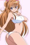  ass bikini blue_eyes breasts brown_hair houjou_hibiki large_breasts long_hair looking_at_viewer manji_(tenketsu) precure smile solo suite_precure swimsuit two_side_up 