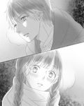  1girl black_hair blush braid greyscale juuichi_(mio) long_hair monochrome rdg_red_data_girl sagara_miyuki short_hair suzuhara_izumiko twin_braids 