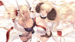  anila_(granblue_fantasy) cait cleavage granblue_fantasy horns kuvira_(granblue_fantasy) pointy_ears thighhighs 