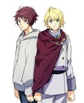  aldnoah.zero asseylum_vers_allusia bad_id bad_pixiv_id blonde_hair genderswap genderswap_(ftm) hood hoodie ichinose777 male_focus multiple_boys purple_eyes rayet_areash red_hair short_hair smile 