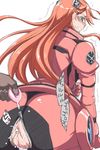  aida_rayhunton anus ass blue_eyes bodysuit clenched_teeth enema green_eyes gundam gundam_g_no_reconguista long_hair looking_back mikagami_sou orange_hair pink_bodysuit pubic_hair pussy sketch solo_focus teeth 