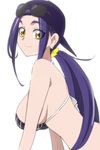  bikini_top breasts eyewear_on_head kurokawa_eren large_breasts looking_at_viewer manji_(tenketsu) precure purple_hair seiren_(suite_precure) simple_background smile solo suite_precure sunglasses twintails white_background yellow_eyes 