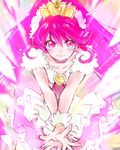  aino_megumi choker cure_lovely happinesscharge_precure! highres long_hair magical_girl pink_eyes pink_hair pink_skirt precure serious shipu_(gassyumaron) skirt solo super_happiness_lovely tiara wide_ponytail wrist_cuffs 