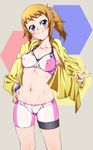  ass_visible_through_thighs bike_shorts blue_eyes breasts brown_hair cameltoe covered_nipples gundam gundam_build_fighters gundam_build_fighters_try highres hood hoodie hoshino_fumina jacket large_breasts midriff navel niko_(tama) open_clothes open_jacket ponytail skin_tight smile solo sports_bra v 