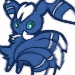  1boy blue_sclera green_eyes meowstic pokemon ranyui_(yupipipi) solo 