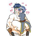  2boys anal androgynous ass belt blue_eyes blue_hair blush boots bottomless fire_emblem hair_ornament headband heart held_up hips holding huge_ass ike male male_focus marth moaning multiple_boys nintendo open_mouth sex short_hair simple_background sweat thick_thighs thighs trap white_background wide_hips yaoi yellow_kirby 