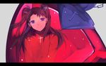  bad_id bad_pixiv_id blue_eyes brown_hair fate/stay_night fate_(series) gem hair_ribbon jewelry long_hair necklace reflection ribbon solo toosaka_rin two_side_up u_928 