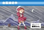  &gt;_&lt; blush_stickers brown_hair closed_eyes downscaled imu_sanjo kantai_collection md5_mismatch microphone naka_(kantai_collection) no_nose ocean open_mouth rain raincoat resized short_hair signature skirt solo storm thighhighs translation_request water 