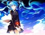  blue_hair cloud_(cloud_9) hatsune_miku long_hair plant potted_plant saihate_(vocaloid) solo twintails vocaloid 