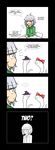  1girl 4koma bow comic cosplay english hair_bow hakurei_reimu hakurei_reimu_(cosplay) hat highres kirisame_marisa kirisame_marisa_(cosplay) konpaku_youmu konpaku_youmu_(ghost) lunarisaileron simple_background touhou witch_hat yawning 