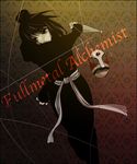  black_eyes black_hair fingerless_gloves fullmetal_alchemist gloves hair_bun kunai lan_fan mask ninja solo weapon 