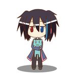  :3 black_hair blue_eyes cat chibi detached_sleeves headphones heterochromia highlights minami_(colorful_palette) multicolored_hair red_eyes solo twintails utau yokune_ruko 