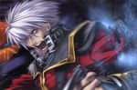  angry highres ichimura_yuu male_focus manly sanger_zonvolt silver_hair solo super_robot_wars super_robot_wars_original_generation 