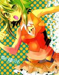  ame_erika bad_deviantart_id bad_id banned_artist green_eyes green_hair gumi open_mouth orange_(color) short_hair skirt solo vocaloid 