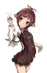  animal_ears brown_hair flat_chest hands hat mystia_lorelei red_eyes scissors see-through shimadoriru short_hair solo touhou wings 