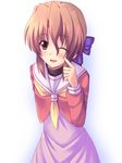  bad_id bad_pixiv_id brown_hair hayate_no_gotoku! maria_(hayate_no_gotoku!) one_eye_closed school_uniform serafuku shiwasuzuki solo 