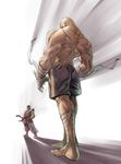  bald bandages barefoot fingerless_gloves gloves headband honzawa_yuuichirou male_focus multiple_boys muscle ryuu_(street_fighter) sagat street_fighter street_fighter_ii_(series) 